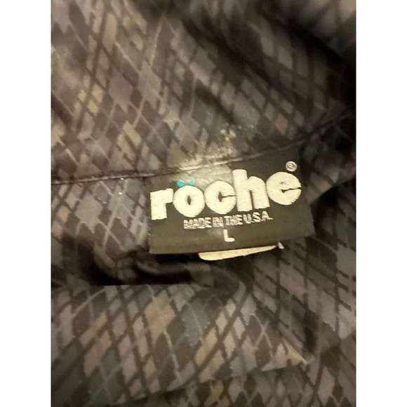 Roche Men's Black 100% Polyester Long Sleeve Quarter Zip Jacket Size Large - Picture 9 of 9